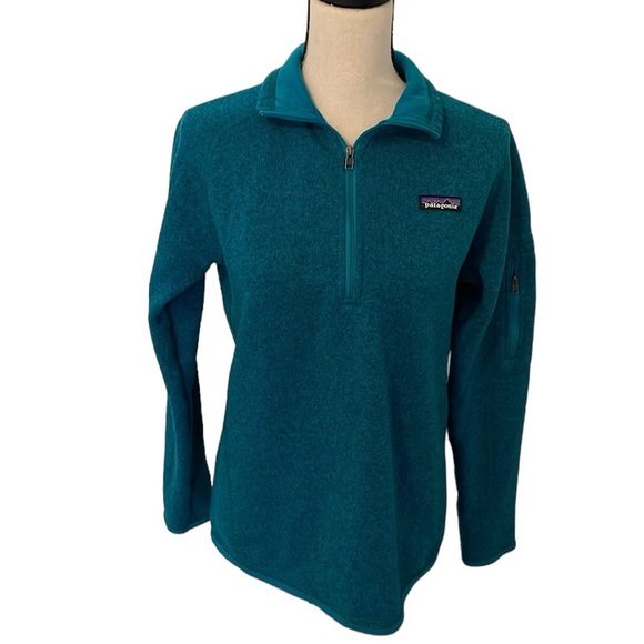 Patagonia Tops - Patagonia Half Zip Fleece Better Sweater Soft Sweatshirt Turquoise Blue EUC M